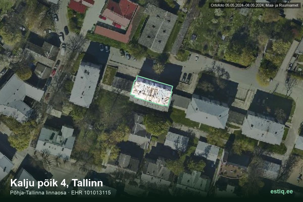 Kalju põik 4, Tallinn – hoone aerofoto, kontuur ehitisregistri (EHR) andmetest