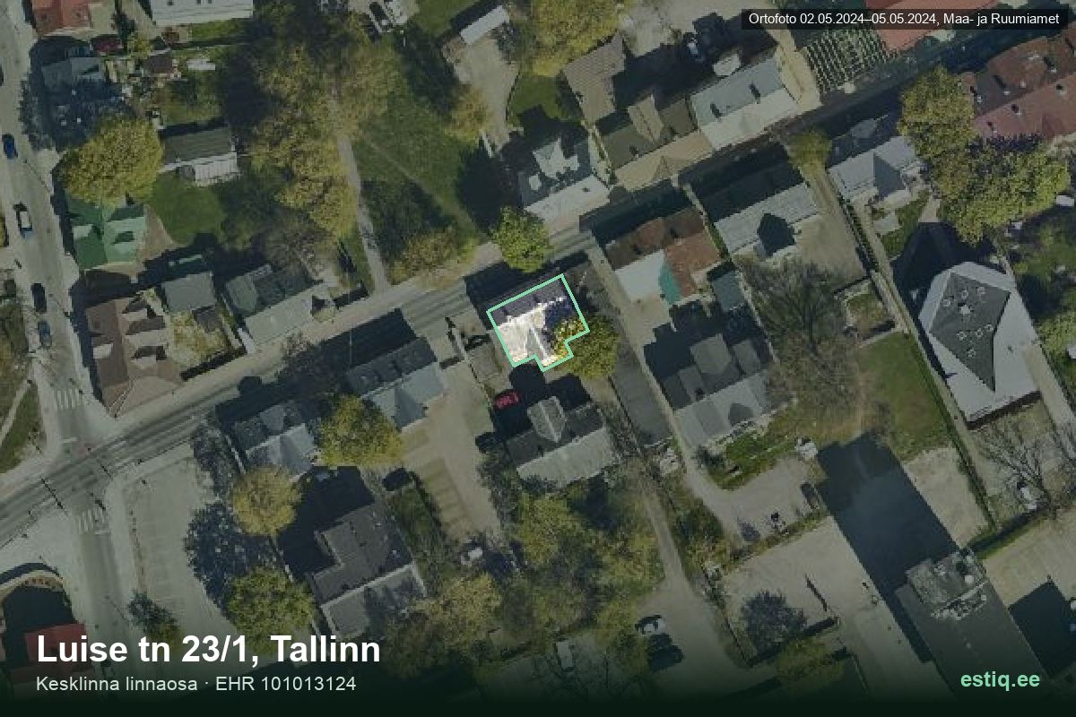 Luise tänav 23/1, Tallinn – hoone aerofoto, kontuur ehitisregistri (EHR) andmetest