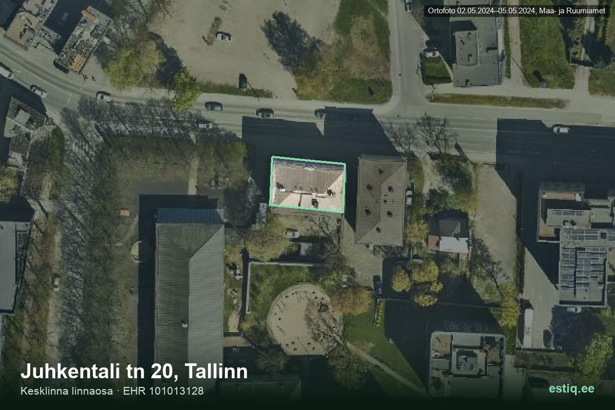 Juhkentali tänav 20, Tallinn – aerial photo of the building, outline from the Building Register (EHR)