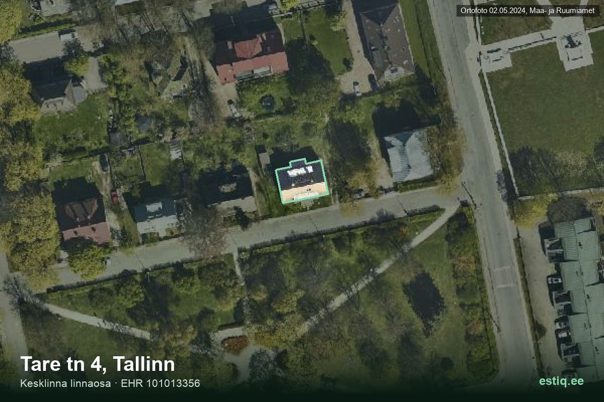 Tare tänav 4, Tallinn – aerial photo of the building, outline from the Building Register (EHR)