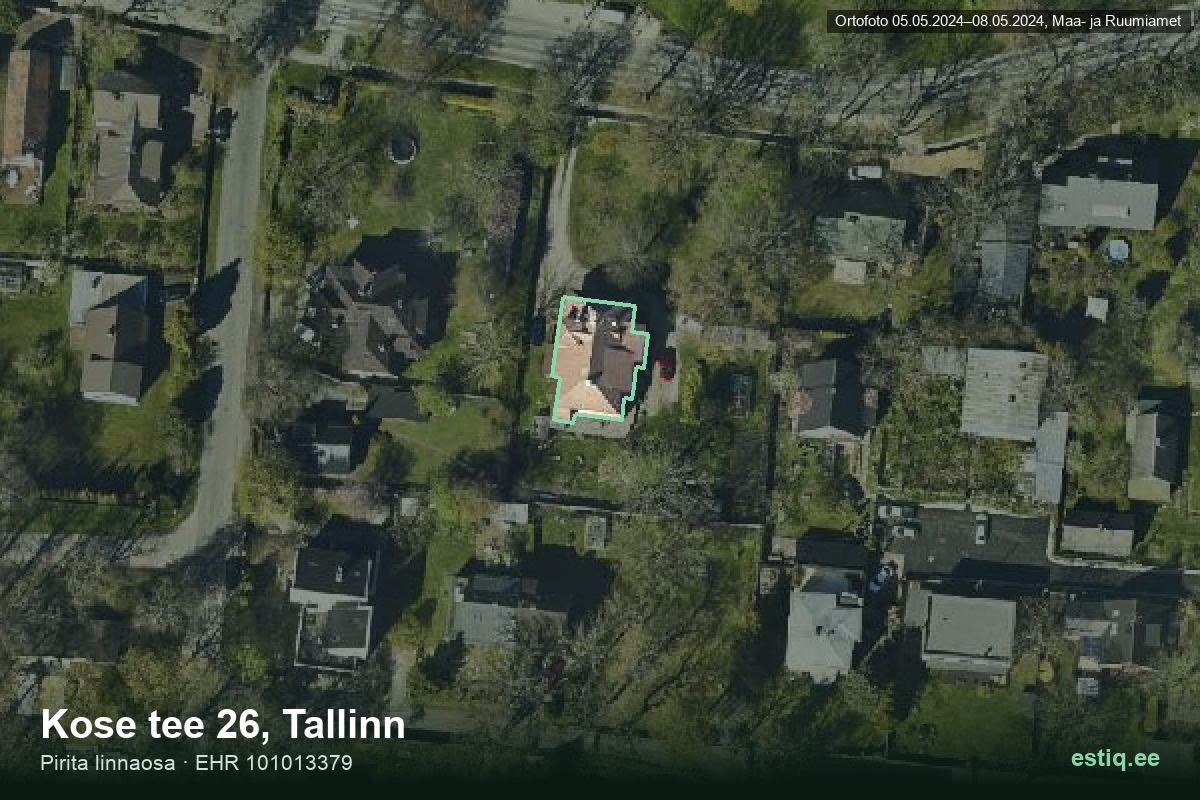 Kose tee 26, Tallinn – ilmakuva rakennuksesta, ääriviiva rakennusrekisteristä (EHR)