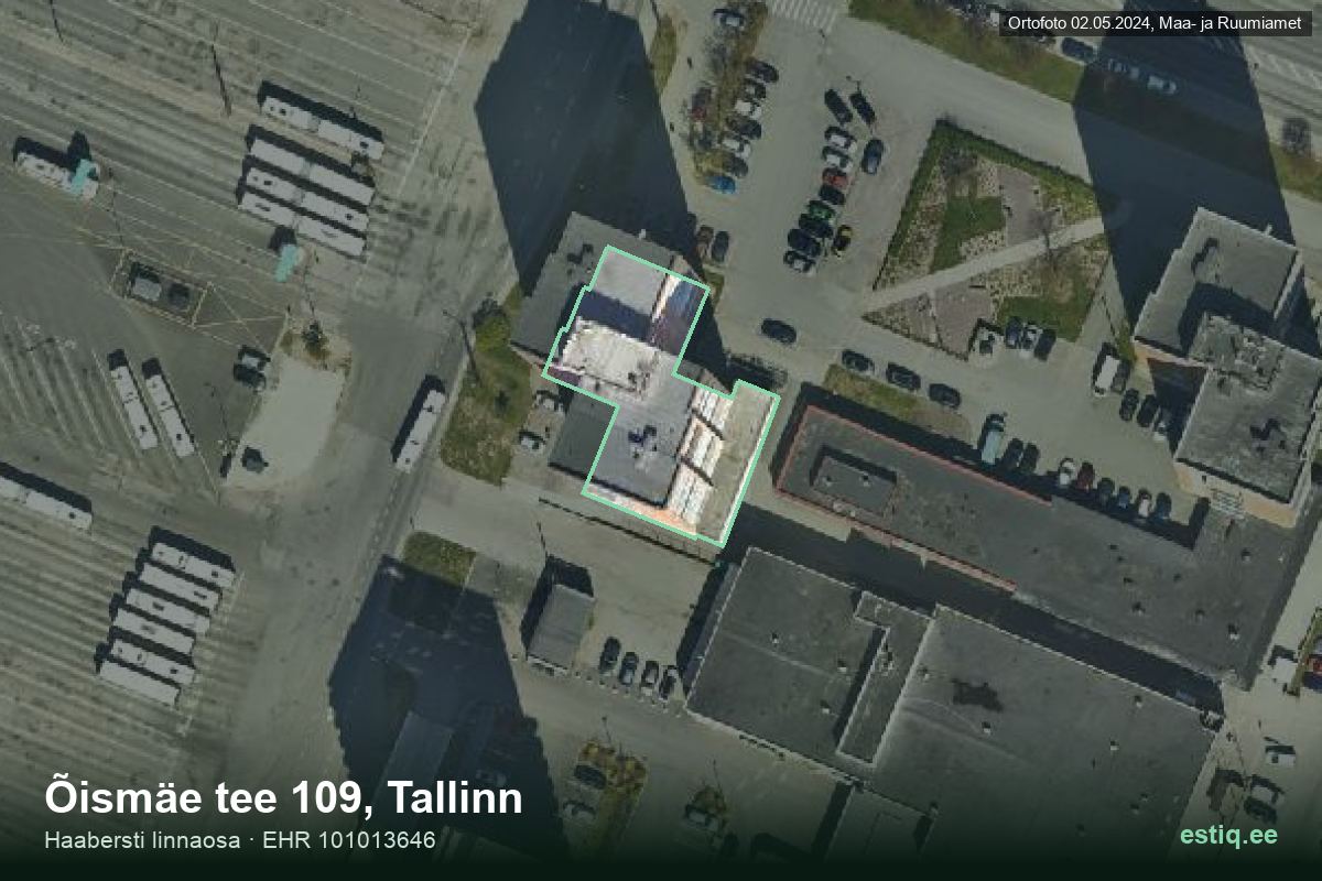 Õismäe tee 109, Tallinn – hoone aerofoto, kontuur ehitisregistri (EHR) andmetest