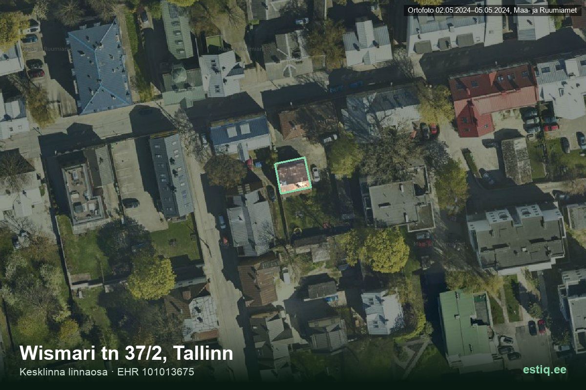 Wismari tänav 37/2, Tallinn – ilmakuva rakennuksesta, ääriviiva rakennusrekisteristä (EHR)
