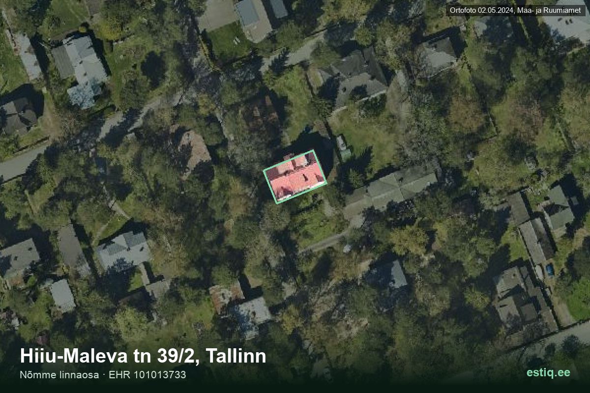 Hiiu-Maleva tänav 39/2, Tallinn – hoone aerofoto, kontuur ehitisregistri (EHR) andmetest