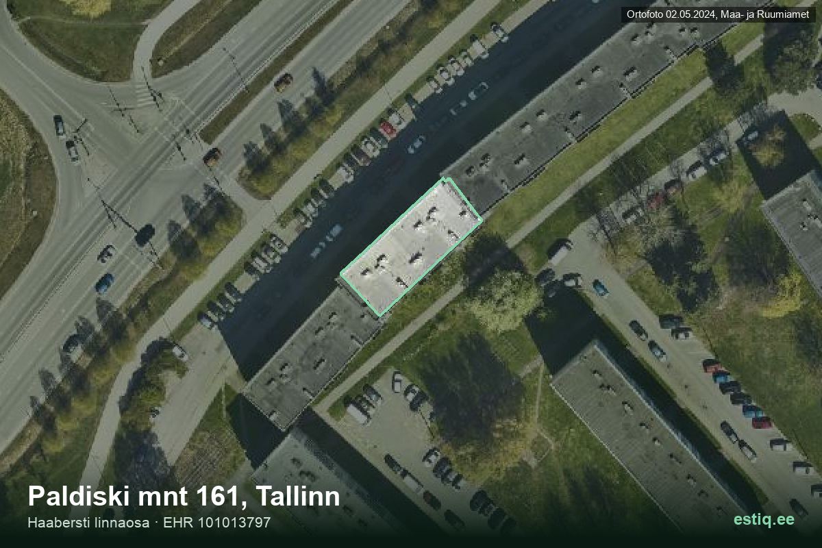 Paldiski mnt 161, Tallinn – aerial photo of the building, outline from the Building Register (EHR)