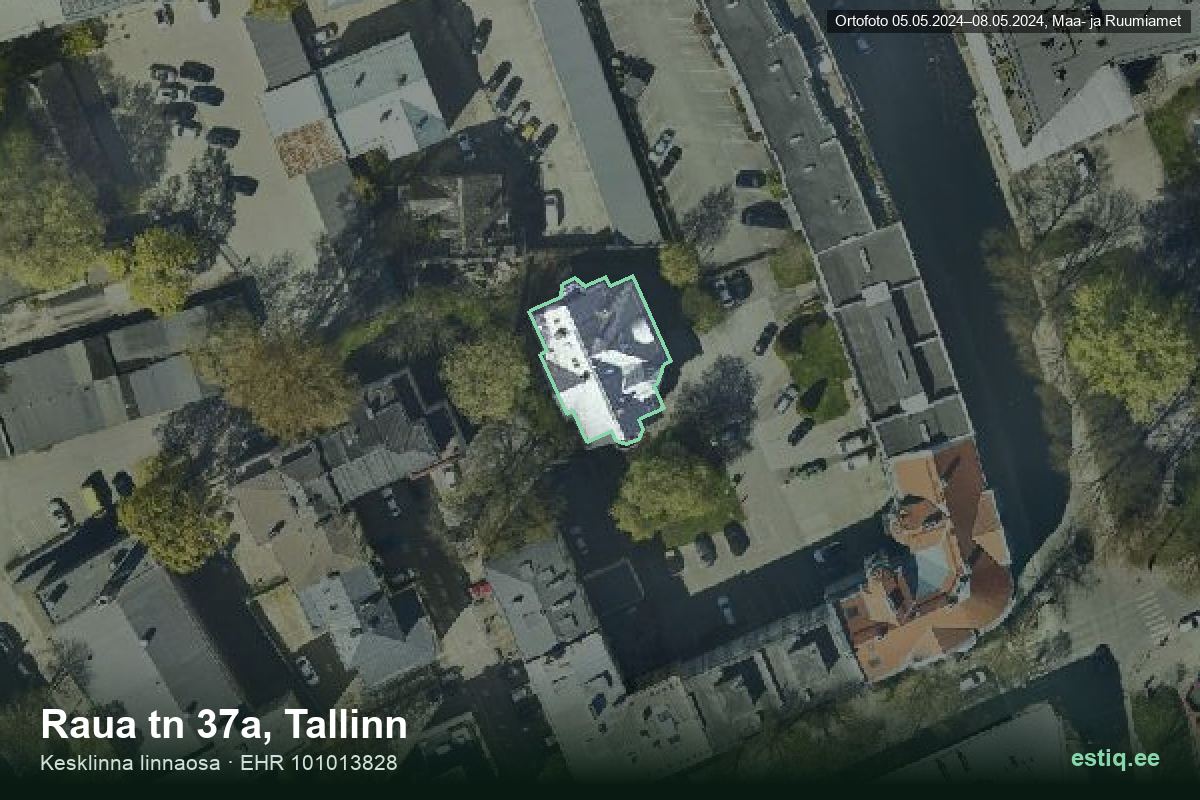 Raua tänav 37a, Tallinn – aerial photo of the building, outline from the Building Register (EHR)