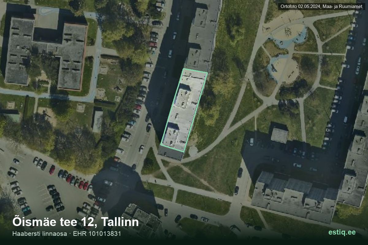 Õismäe tee 12, Tallinn – aerial photo of the building, outline from the Building Register (EHR)