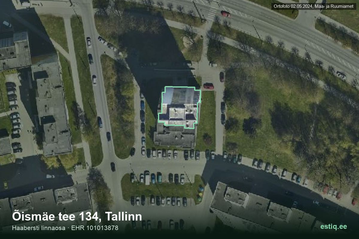Õismäe tee 134, Tallinn – ilmakuva rakennuksesta, ääriviiva rakennusrekisteristä (EHR)