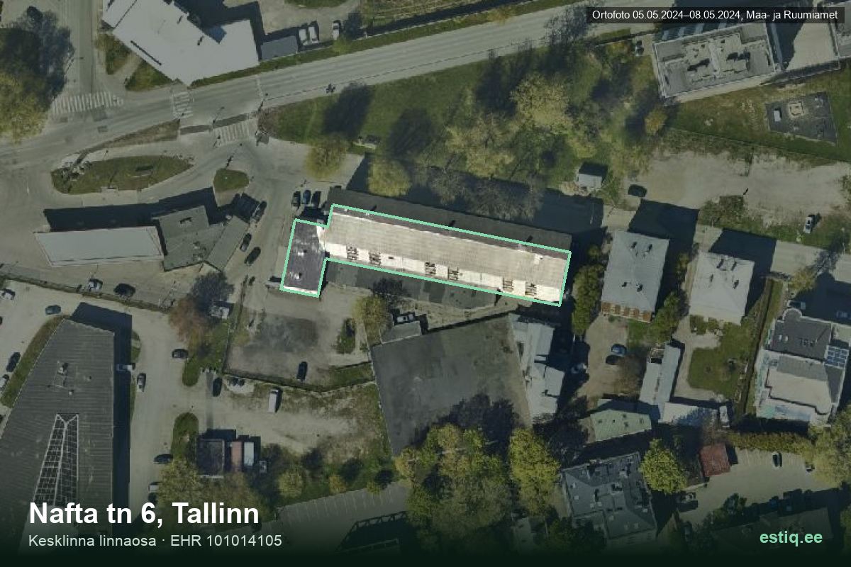 Nafta tänav 6, Tallinn – aerial photo of the building, outline from the Building Register (EHR)