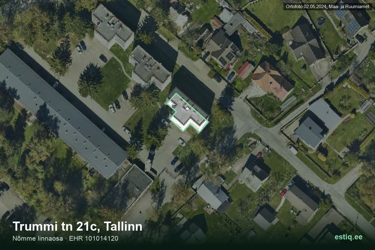 Trummi tänav 21c, Tallinn – aerial photo of the building, outline from the Building Register (EHR)