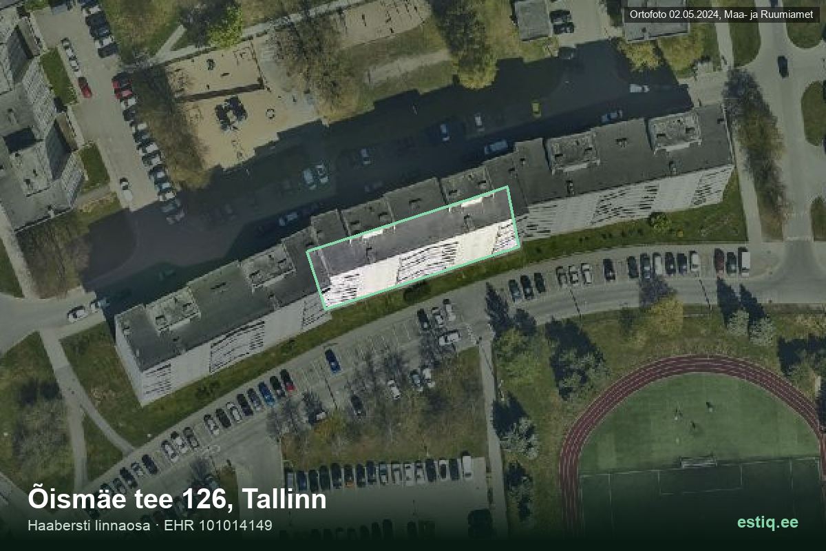 Õismäe tee 126, Tallinn – hoone aerofoto, kontuur ehitisregistri (EHR) andmetest
