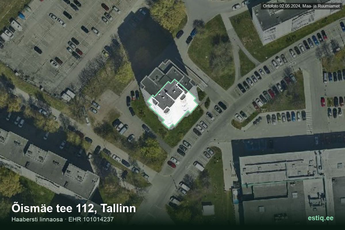 Õismäe tee 112, Tallinn – hoone aerofoto, kontuur ehitisregistri (EHR) andmetest