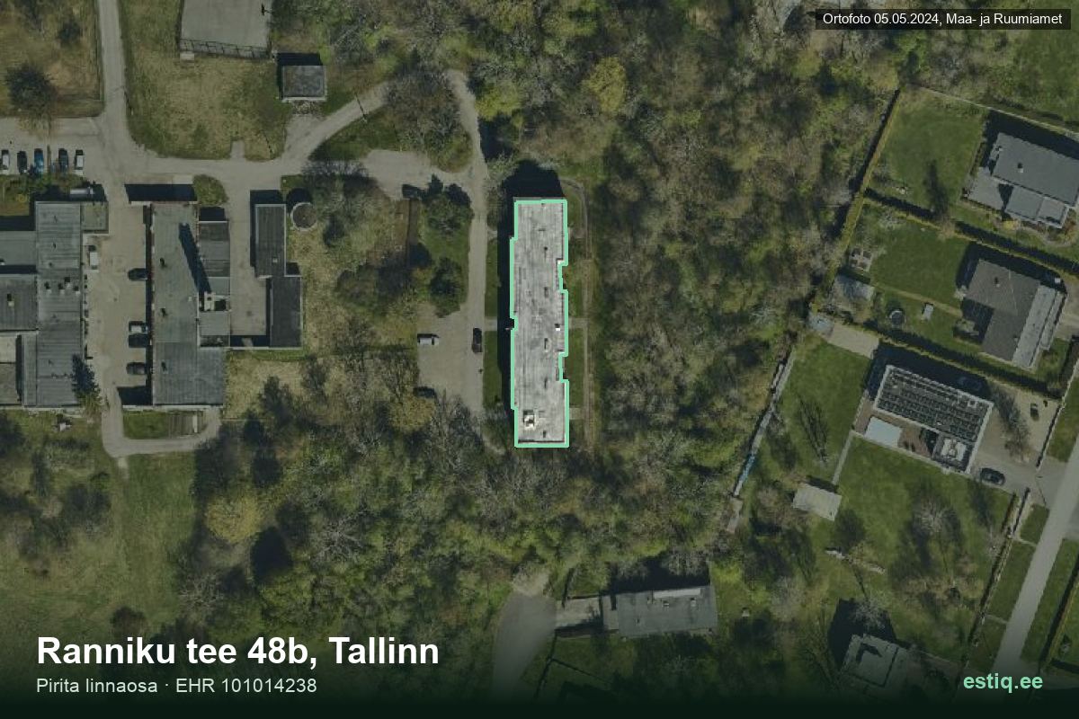 Ranniku tee 48b, Tallinn – hoone aerofoto, kontuur ehitisregistri (EHR) andmetest