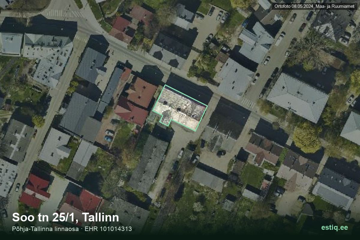 Soo tänav 25/1, Tallinn – ilmakuva rakennuksesta, ääriviiva rakennusrekisteristä (EHR)