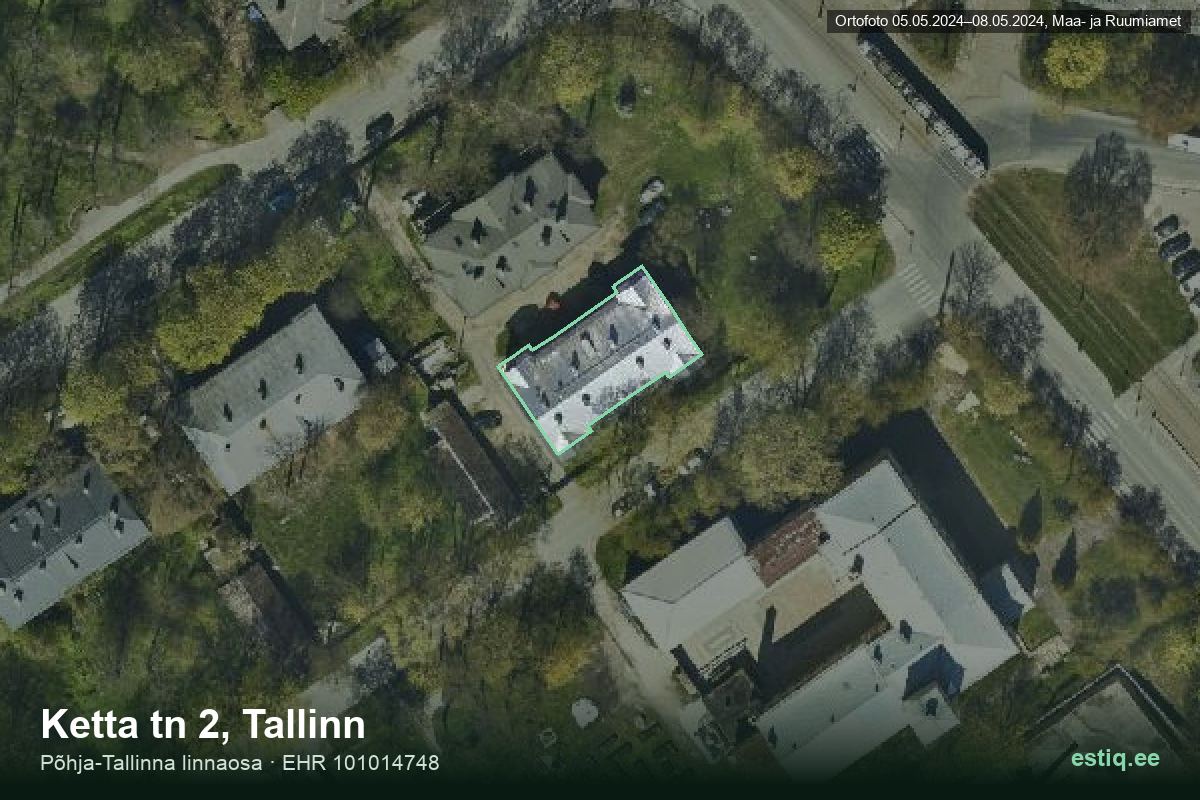 Ketta tänav 2, Tallinn – hoone aerofoto, kontuur ehitisregistri (EHR) andmetest