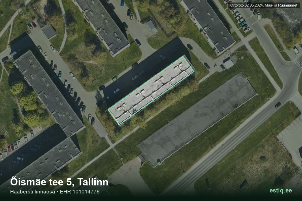 Õismäe tee 5, Tallinn – ilmakuva rakennuksesta, ääriviiva rakennusrekisteristä (EHR)