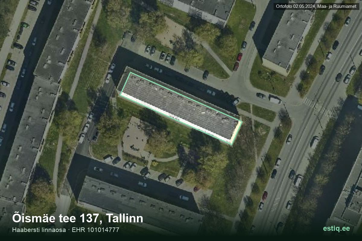 Õismäe tee 137, Tallinn – aerial photo of the building, outline from the Building Register (EHR)
