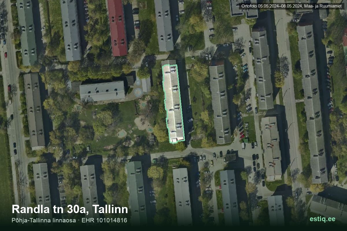Randla tänav 30a, Tallinn – hoone aerofoto, kontuur ehitisregistri (EHR) andmetest