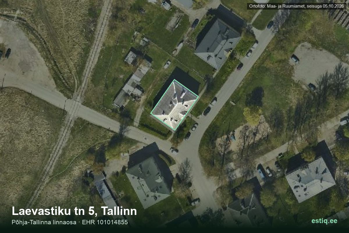 Laevastiku tänav 5, Tallinn – hoone aerofoto, kontuur ehitisregistri (EHR) andmetest