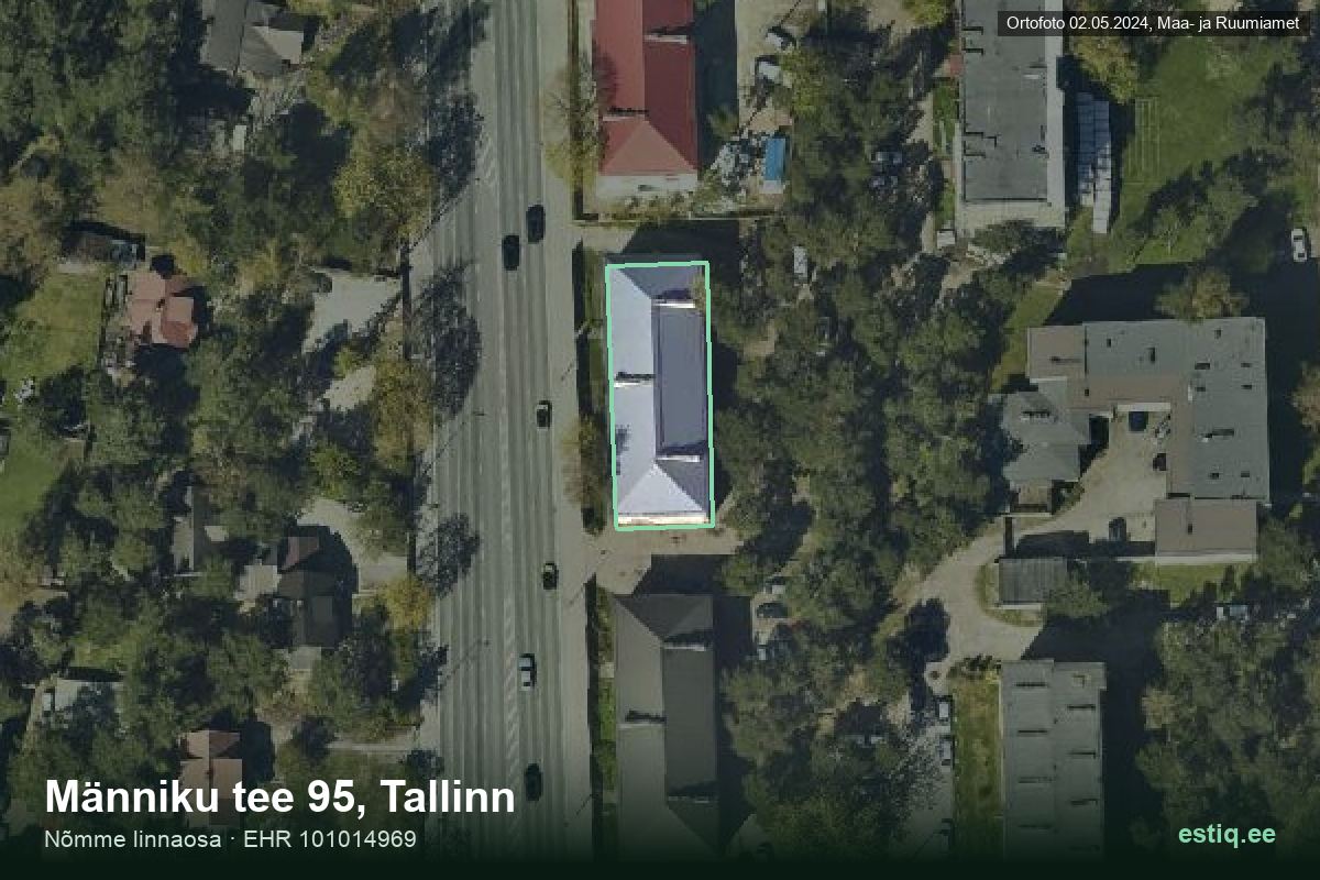 Männiku tee 95, Tallinn – ilmakuva rakennuksesta, ääriviiva rakennusrekisteristä (EHR)