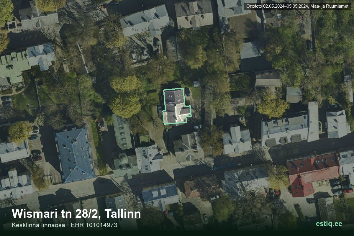 Wismari 28/2, Tallinn – aerial photo of the building, outline from the Building Register (EHR)