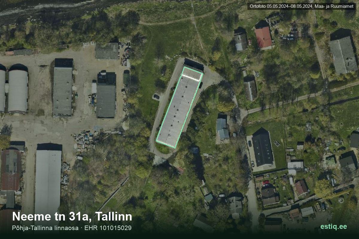Neeme tänav 31a, Tallinn – aerial photo of the building, outline from the Building Register (EHR)