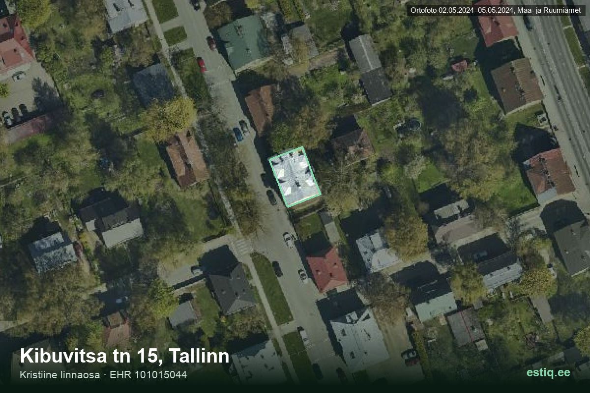 Kibuvitsa tänav 15, Tallinn – aerial photo of the building, outline from the Building Register (EHR)