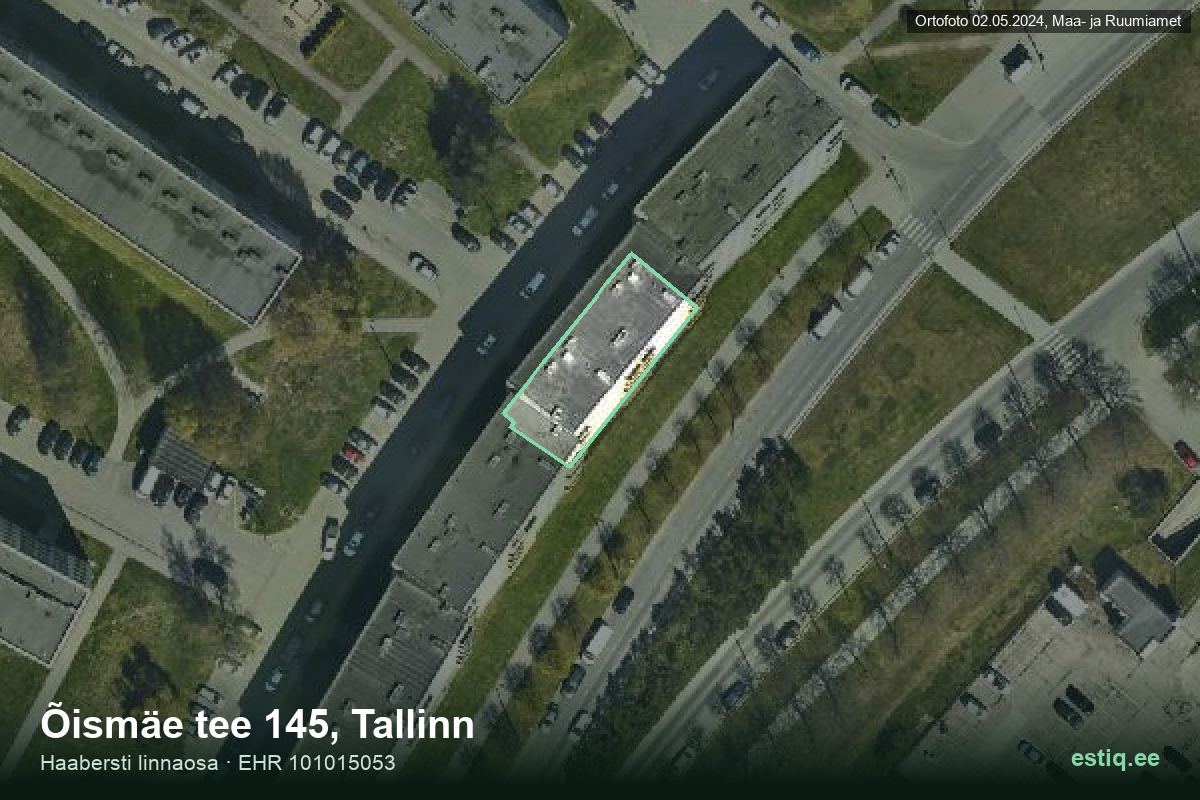 Õismäe tee 145, Tallinn – hoone aerofoto, kontuur ehitisregistri (EHR) andmetest