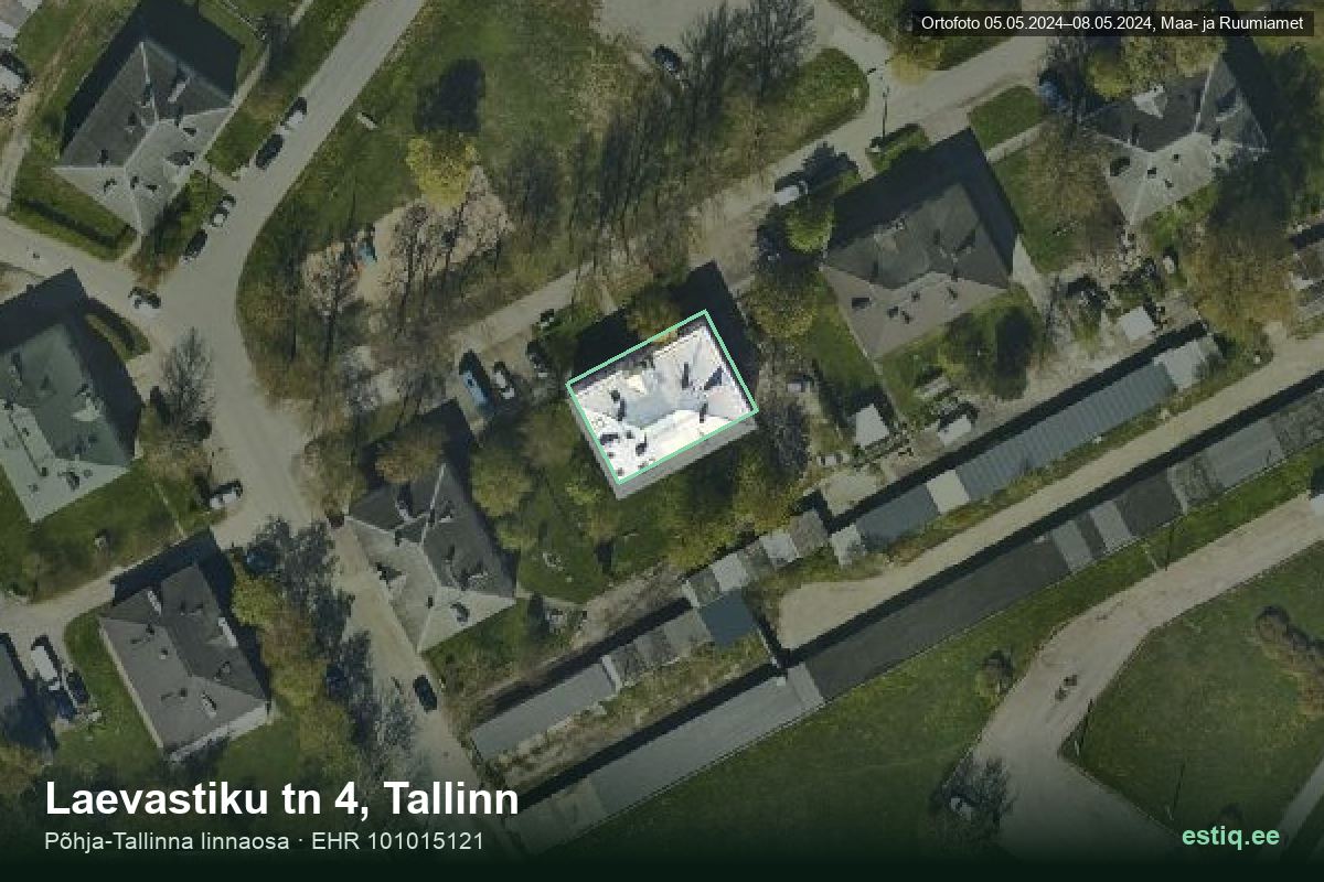 Laevastiku tänav 4, Tallinn – ilmakuva rakennuksesta, ääriviiva rakennusrekisteristä (EHR)