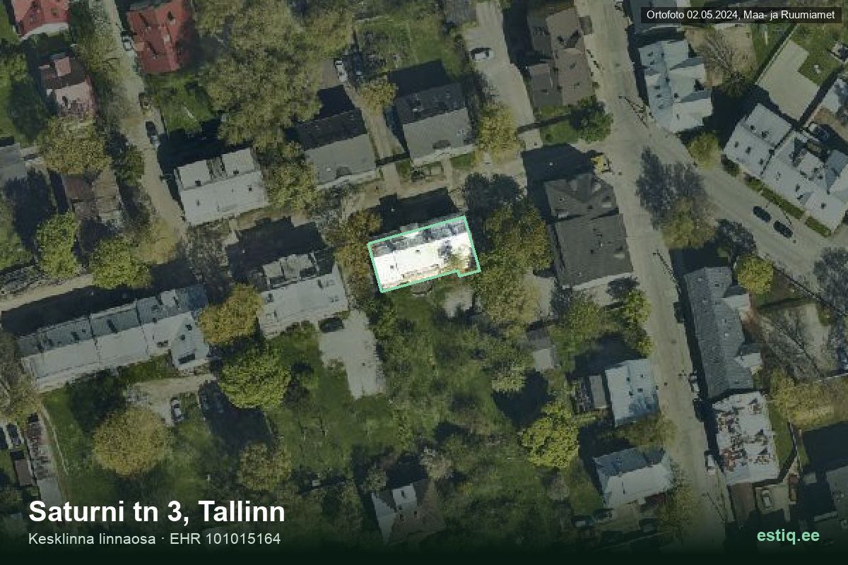 Saturni tänav 3, Tallinn – aerial photo of the building, outline from the Building Register (EHR)