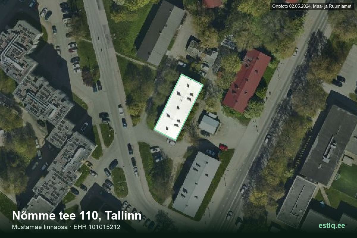 Nõmme tee 110, Tallinn – ilmakuva rakennuksesta, ääriviiva rakennusrekisteristä (EHR)