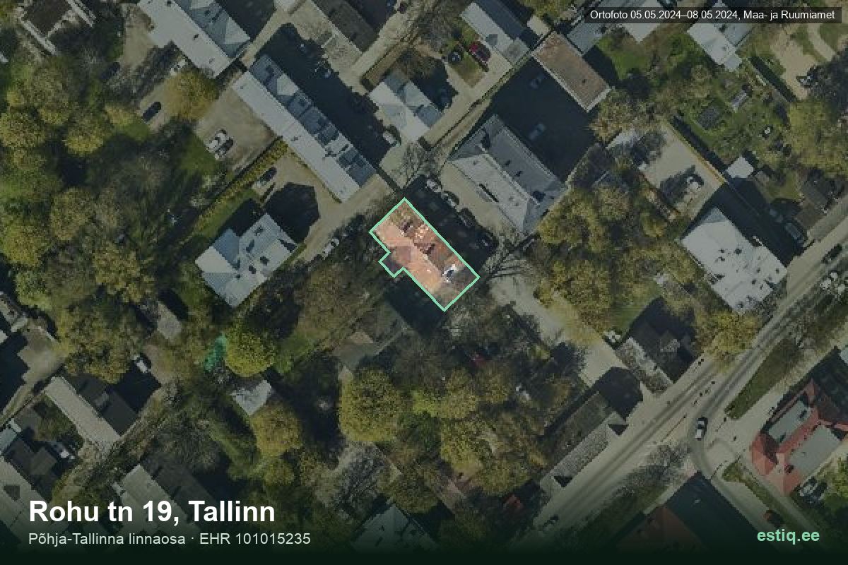 Rohu tänav 19, Tallinn – ilmakuva rakennuksesta, ääriviiva rakennusrekisteristä (EHR)