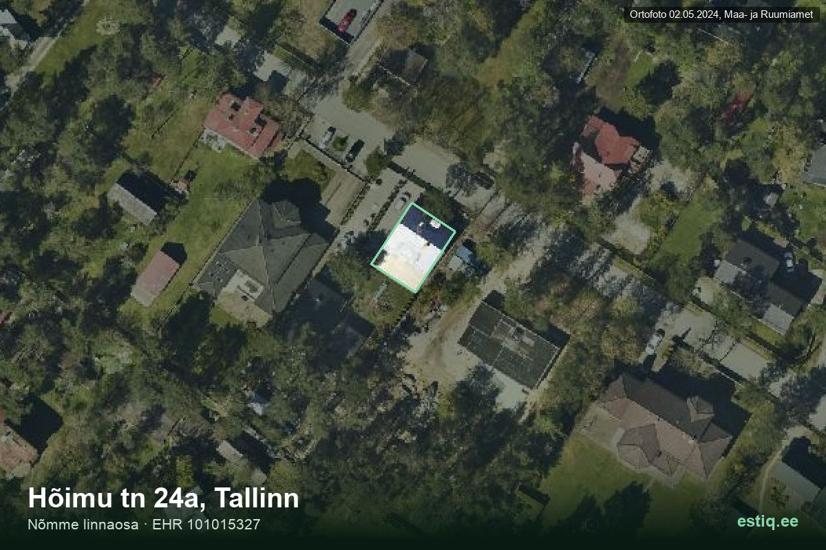 Hõimu tänav 24a, Tallinn – aerial photo of the building, outline from the Building Register (EHR)