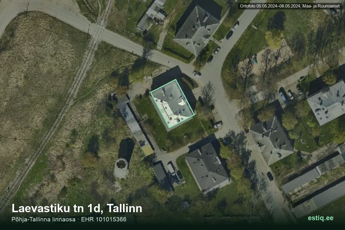 Laevastiku tänav 1d, Tallinn – ilmakuva rakennuksesta, ääriviiva rakennusrekisteristä (EHR)