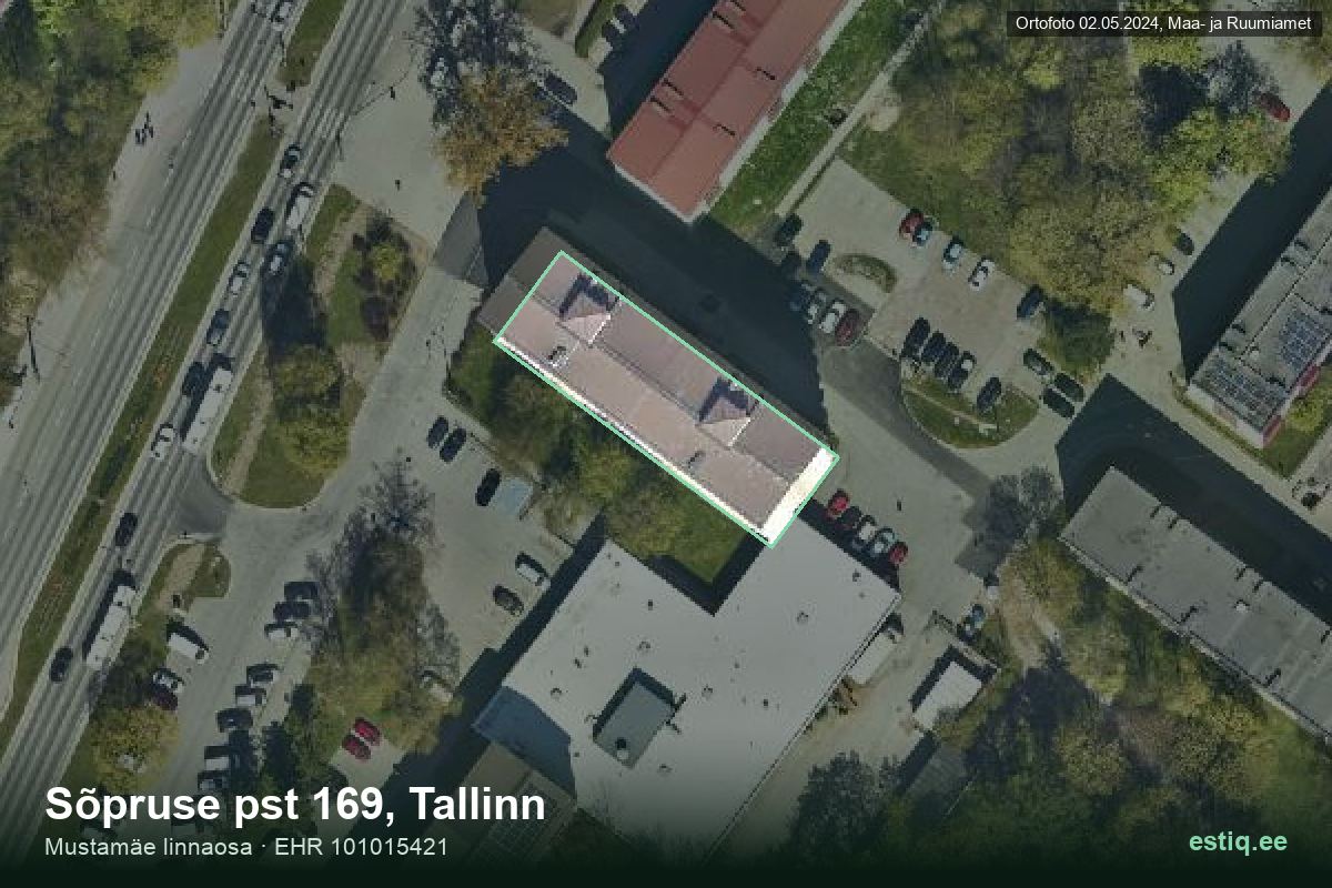 Sõpruse pst 169, Tallinn – hoone aerofoto, kontuur ehitisregistri (EHR) andmetest