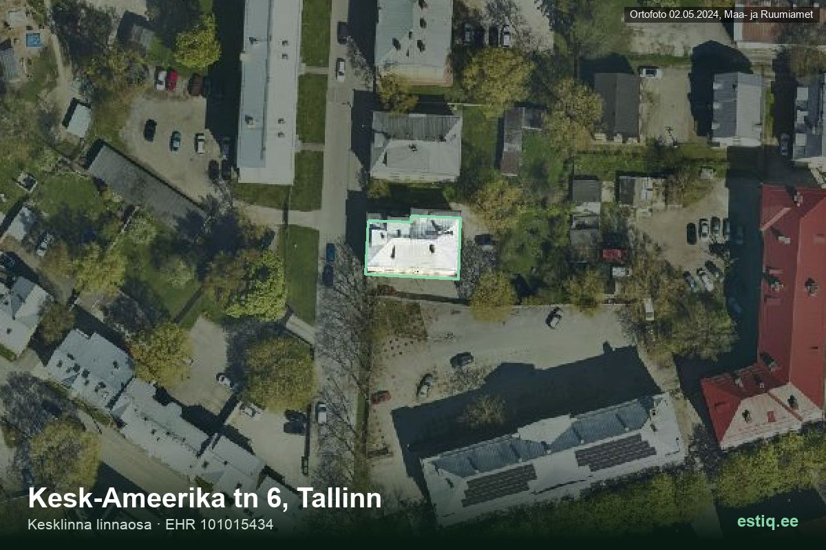 Kesk-Ameerika tänav 6, Tallinn – aerial photo of the building, outline from the Building Register (EHR)