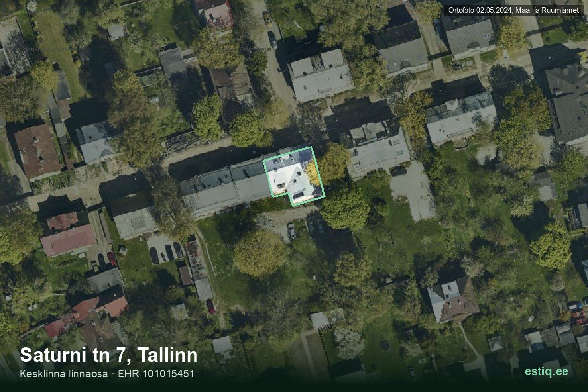 Saturni tänav 7, Tallinn – aerial photo of the building, outline from the Building Register (EHR)