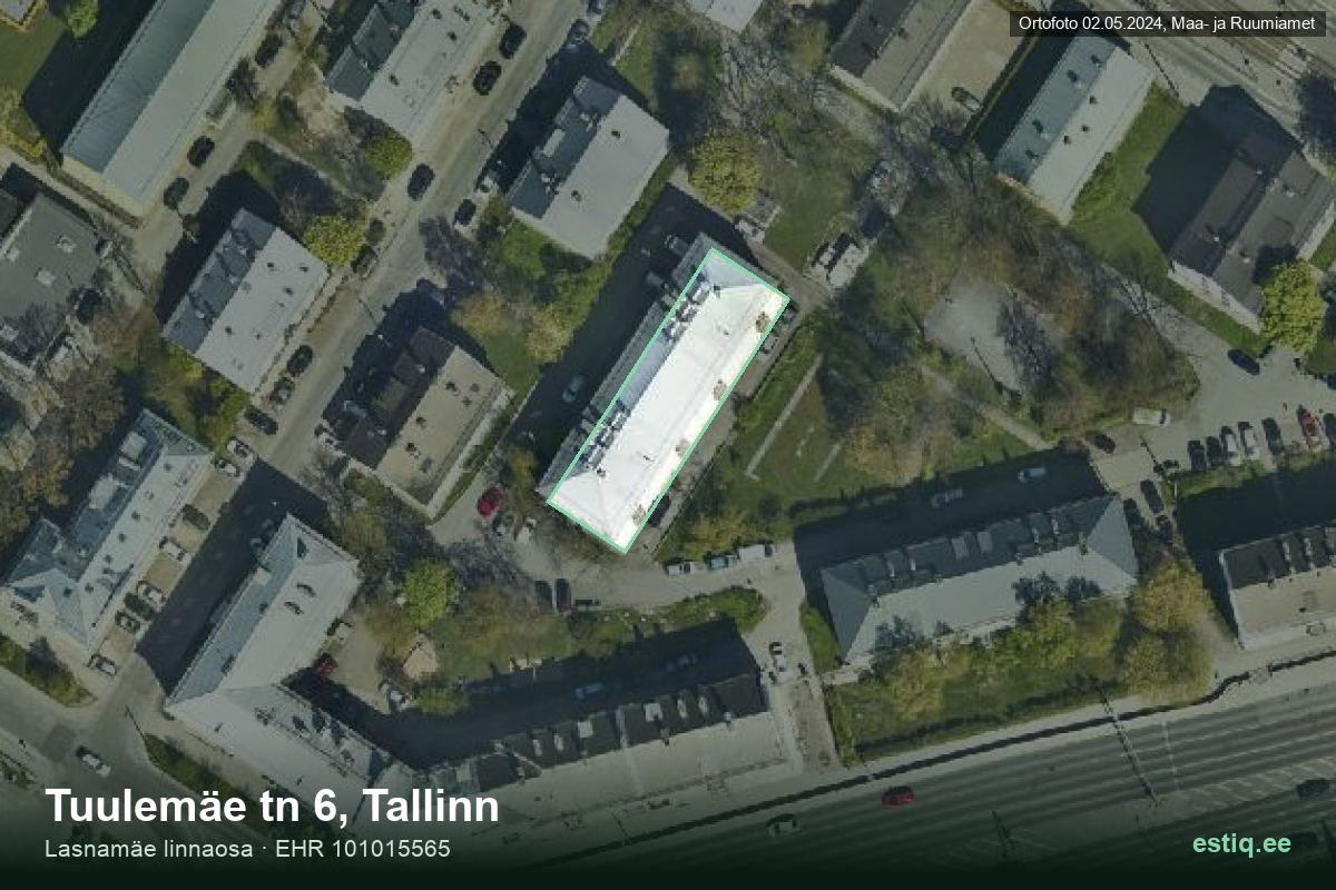 Tuulemäe tänav 6, Tallinn – aerial photo of the building, outline from the Building Register (EHR)