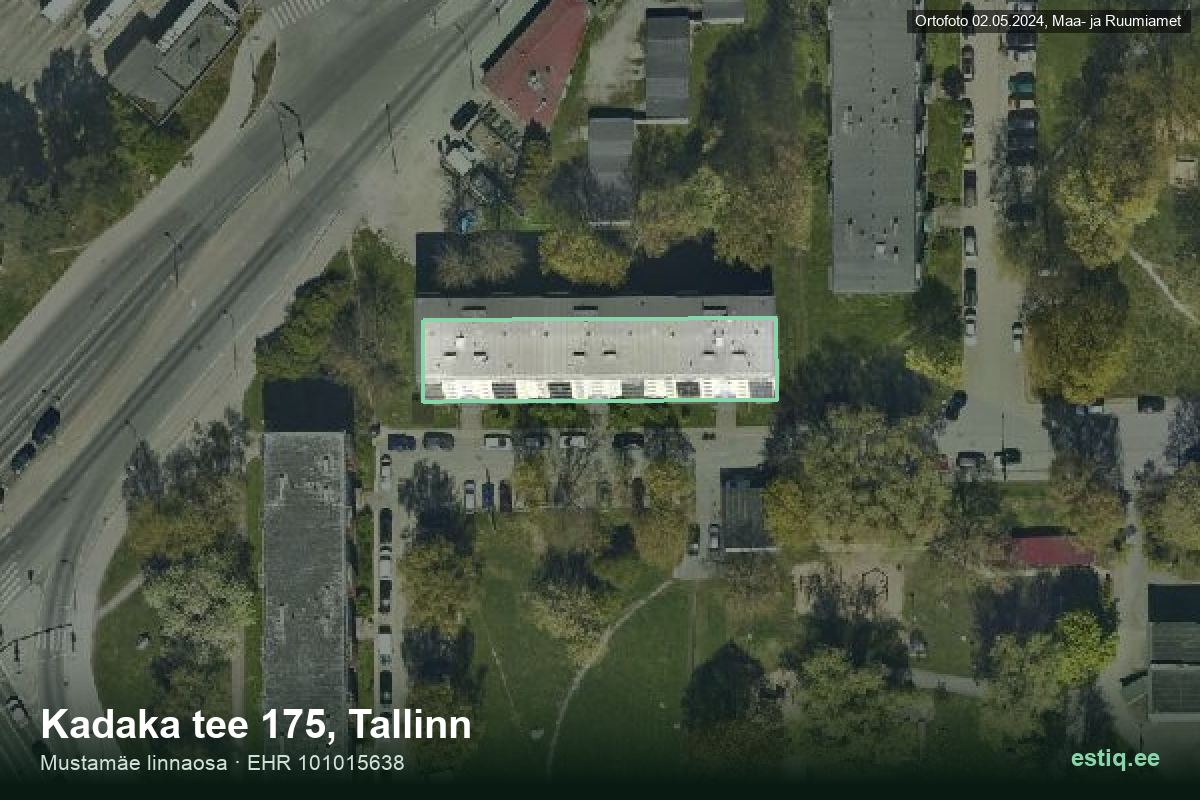 Kadaka tee 175, Tallinn – hoone aerofoto, kontuur ehitisregistri (EHR) andmetest
