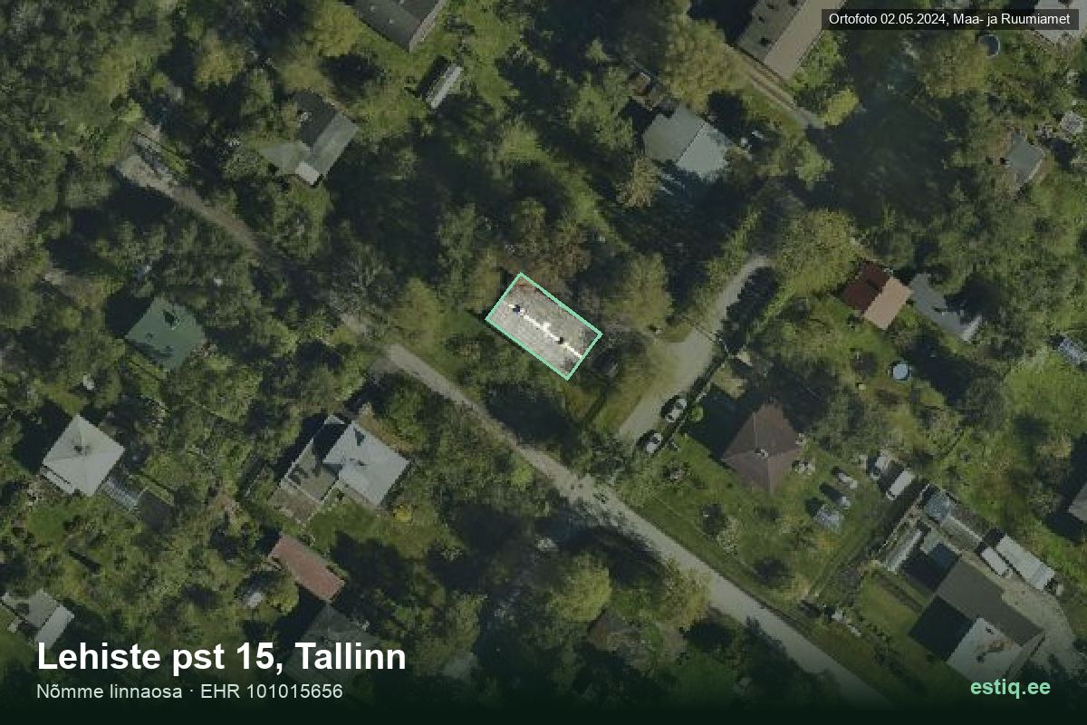 Lehiste pst 15, Tallinn – hoone aerofoto, kontuur ehitisregistri (EHR) andmetest