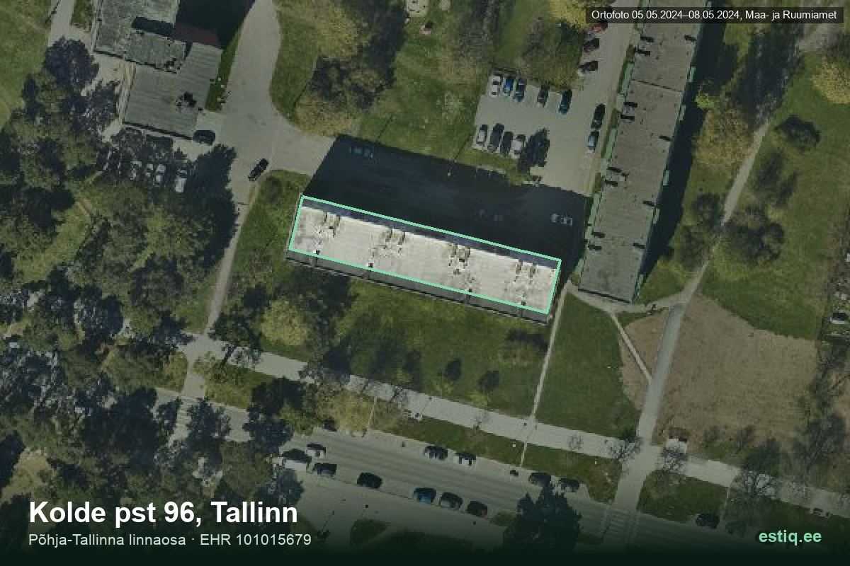 Kolde pst 96, Tallinn – ilmakuva rakennuksesta, ääriviiva rakennusrekisteristä (EHR)