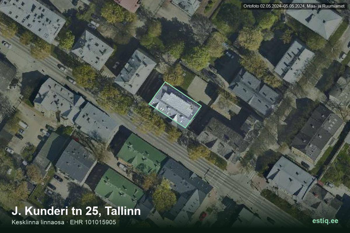 J. Kunderi tänav 25, Tallinn – aerial photo of the building, outline from the Building Register (EHR)