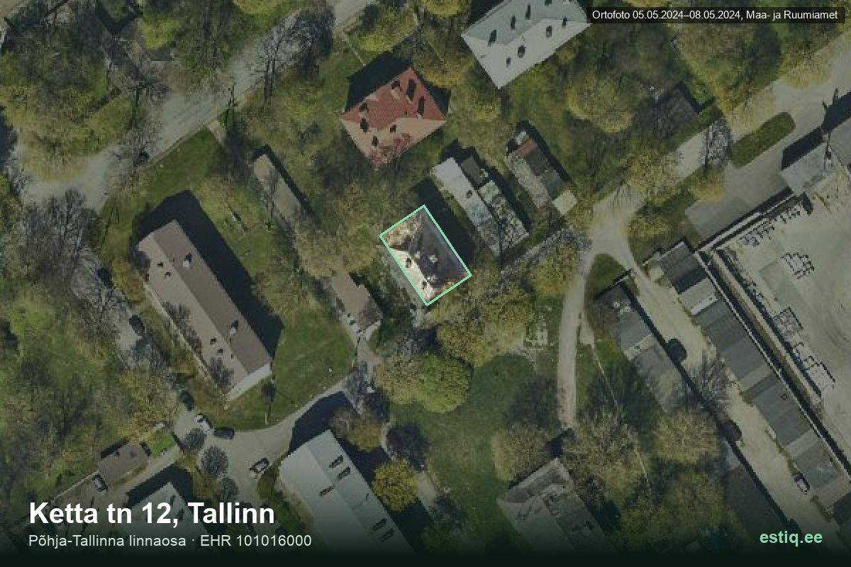 Ketta tänav 12, Tallinn – aerial photo of the building, outline from the Building Register (EHR)