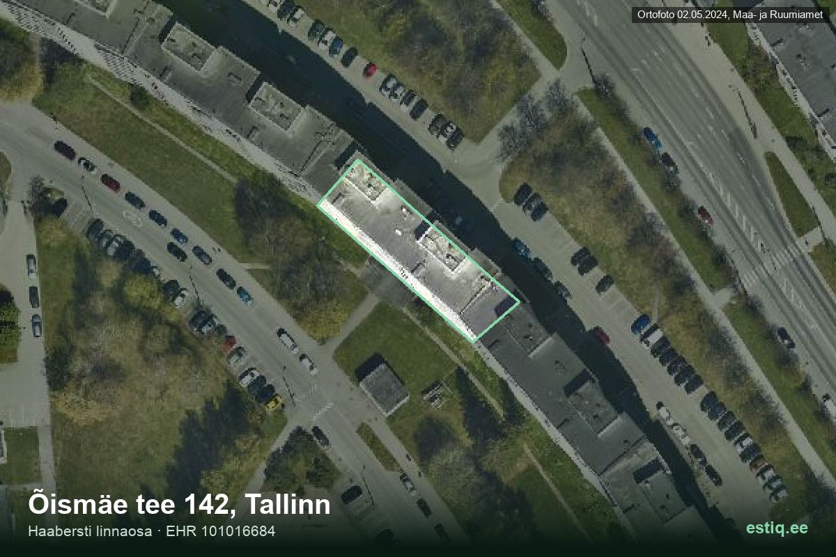 Õismäe tee 142, Tallinn – hoone aerofoto, kontuur ehitisregistri (EHR) andmetest