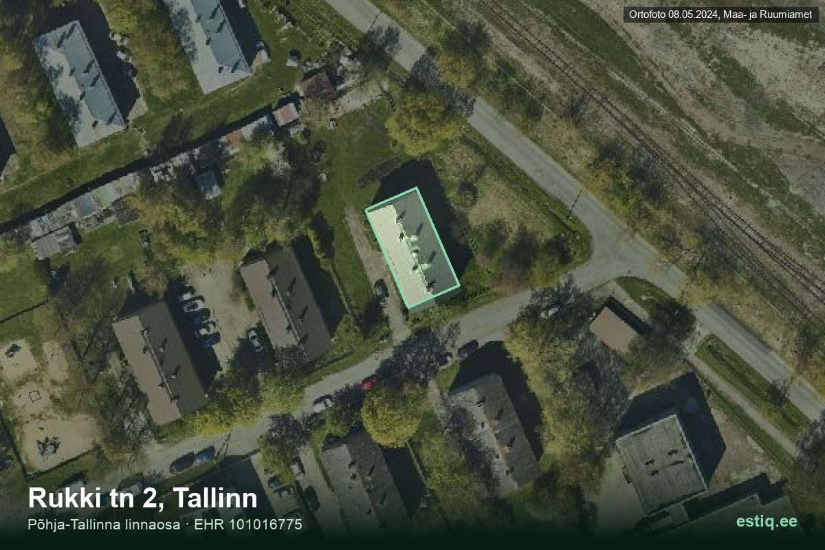 Rukki tänav 2, Tallinn – hoone aerofoto, kontuur ehitisregistri (EHR) andmetest