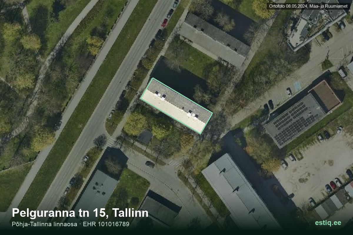 Pelguranna tänav 15, Tallinn – hoone aerofoto, kontuur ehitisregistri (EHR) andmetest