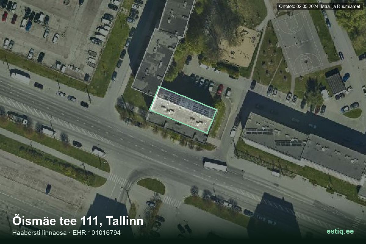 Õismäe tee 111, Tallinn – aerial photo of the building, outline from the Building Register (EHR)