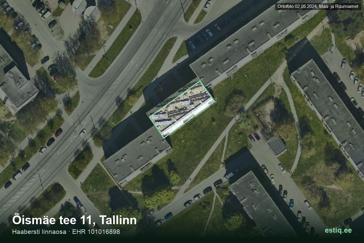 Õismäe tee 11, Tallinn – aerial photo of the building, outline from the Building Register (EHR)