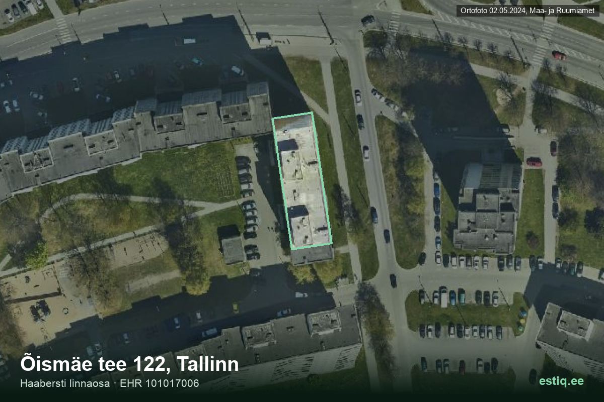 Õismäe tee 122, Tallinn – aerial photo of the building, outline from the Building Register (EHR)