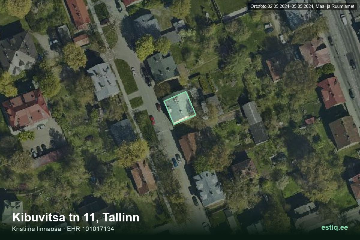 Kibuvitsa tänav 11, Tallinn – aerial photo of the building, outline from the Building Register (EHR)